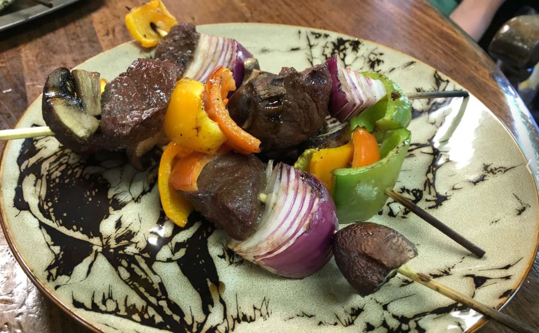 Bear Steaks with Kabobs